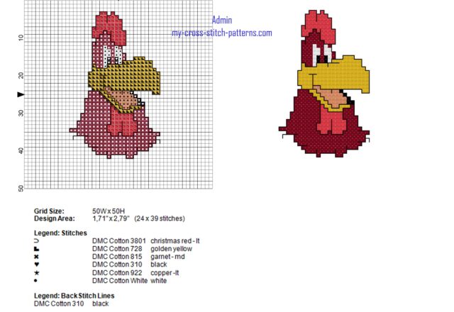 foghorn_leghorn_face_looney_tunes_cross_stitch_pattern_height_40