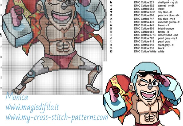 franky_one_piece_cross_stitch_pattern_