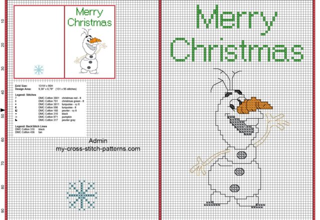 free_cross_stitch_christmas_card_with_funny_disney_olaf