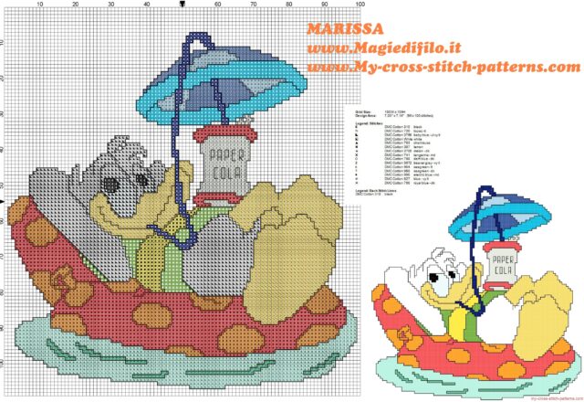 free_cross_stitch_pattern_donald_duck_on_vacation
