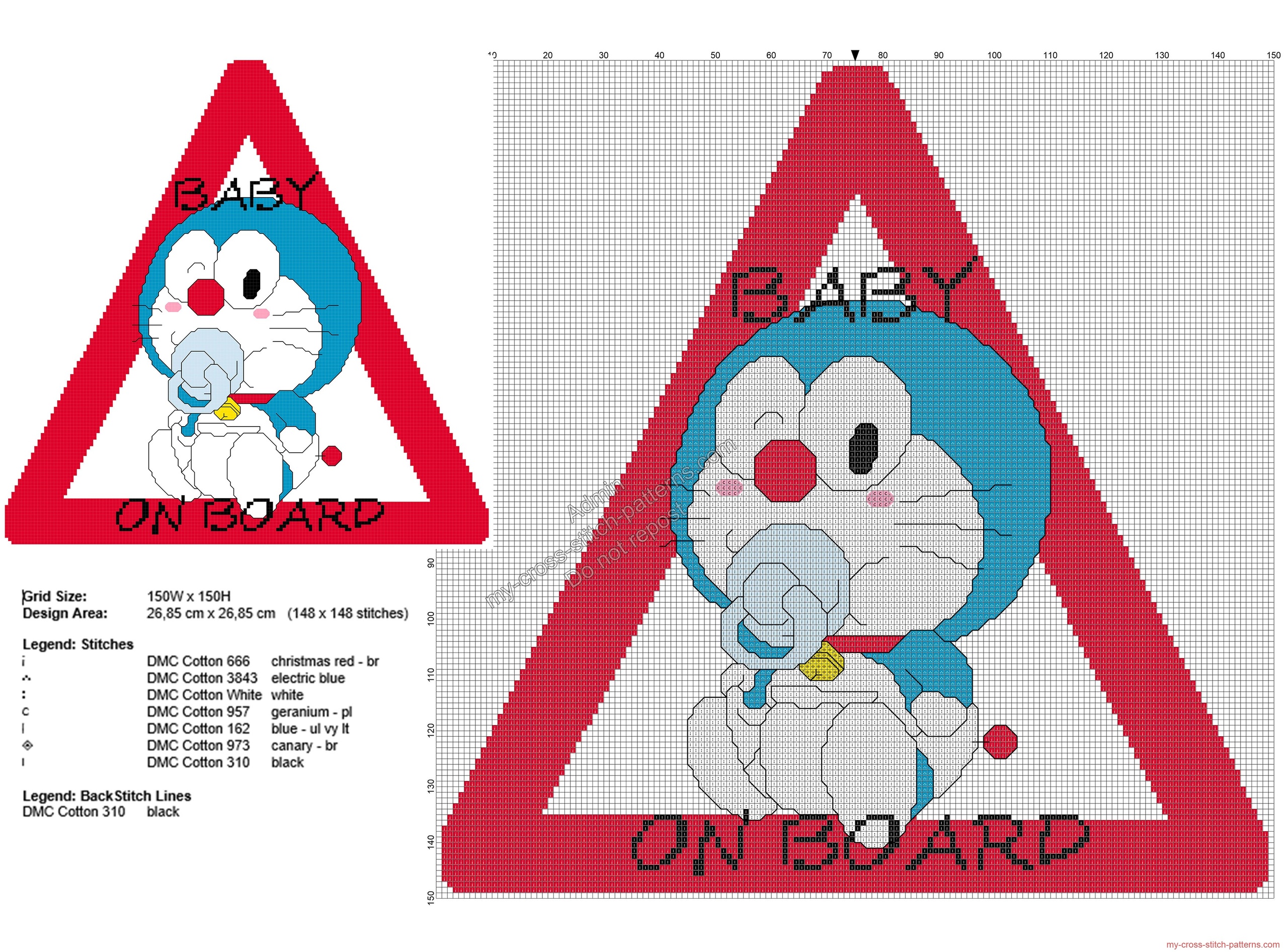 free_cross_stitch_pattern_doraemon_baby_on_board_148x148