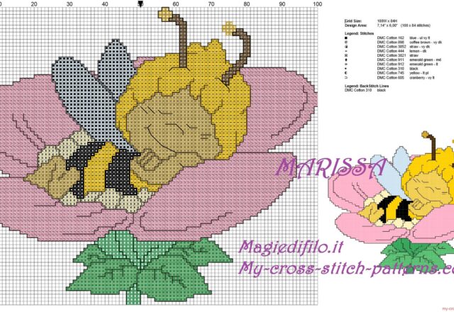 free_cross_stitch_pattern_maya_the_honey_bee_sleeping_on_flower