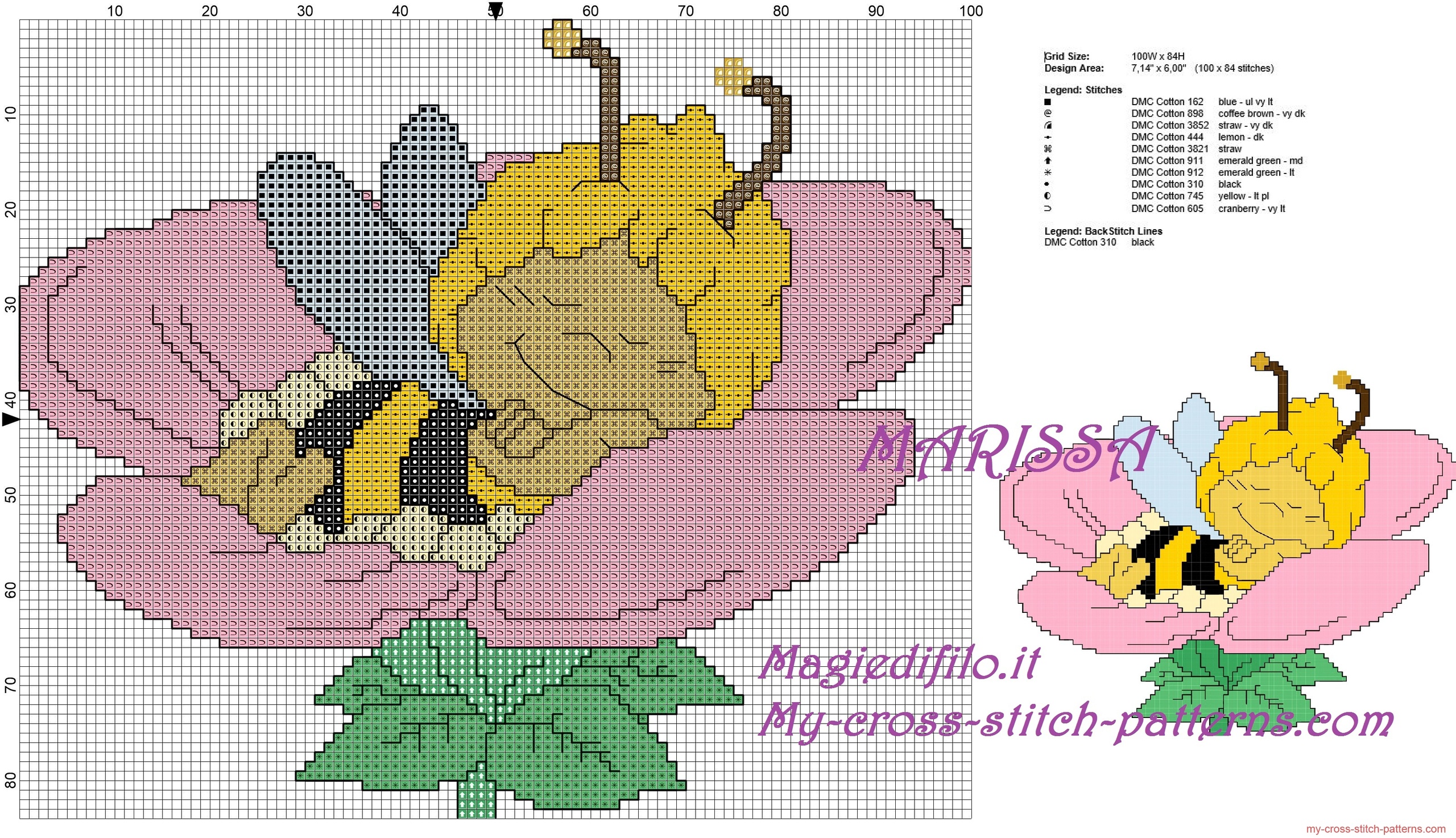 free_cross_stitch_pattern_maya_the_honey_bee_sleeping_on_flower