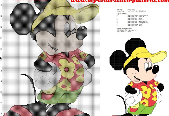 free_cross_stitch_pattern_mickey_mouse_disney_on_vacation