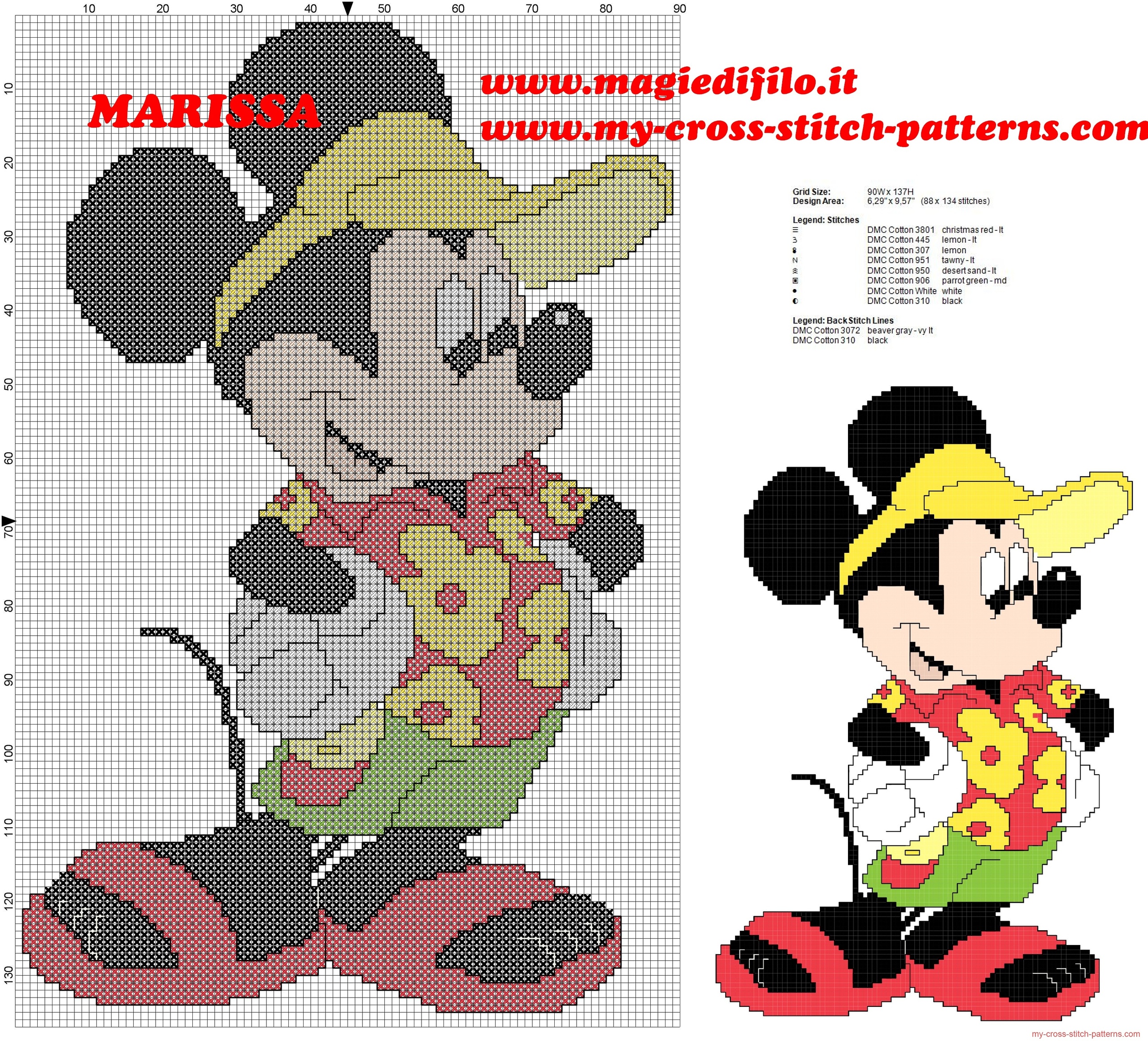 Free cross stitch pattern Mickey Mouse Disney on vacation - free cross  stitch patterns simple unique alphabets baby