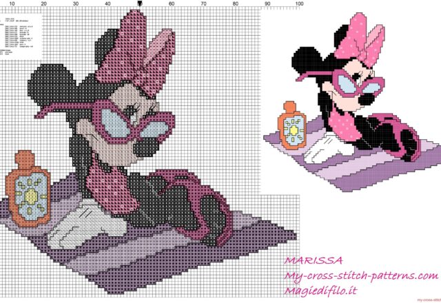 free_cross_stitch_pattern_minnie_mouse_at_the_sea