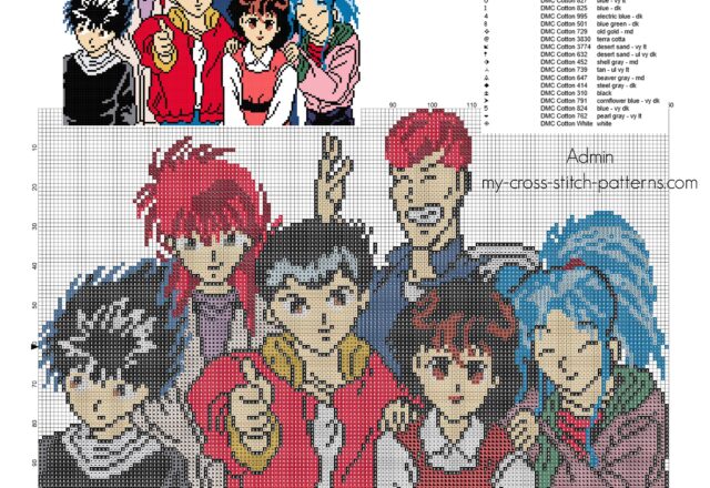 free_cross_stitch_pattern_yu_yu_hakusho_ghost_fighter_manga_anime