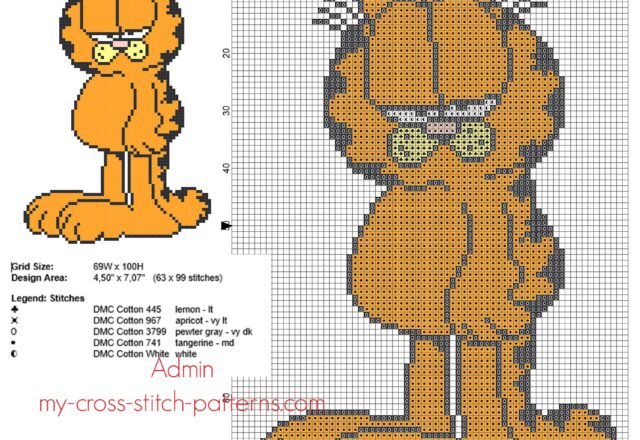 garfield_free_cross_stitch_pattern_63_x_99_stitches_5_dmc_threads