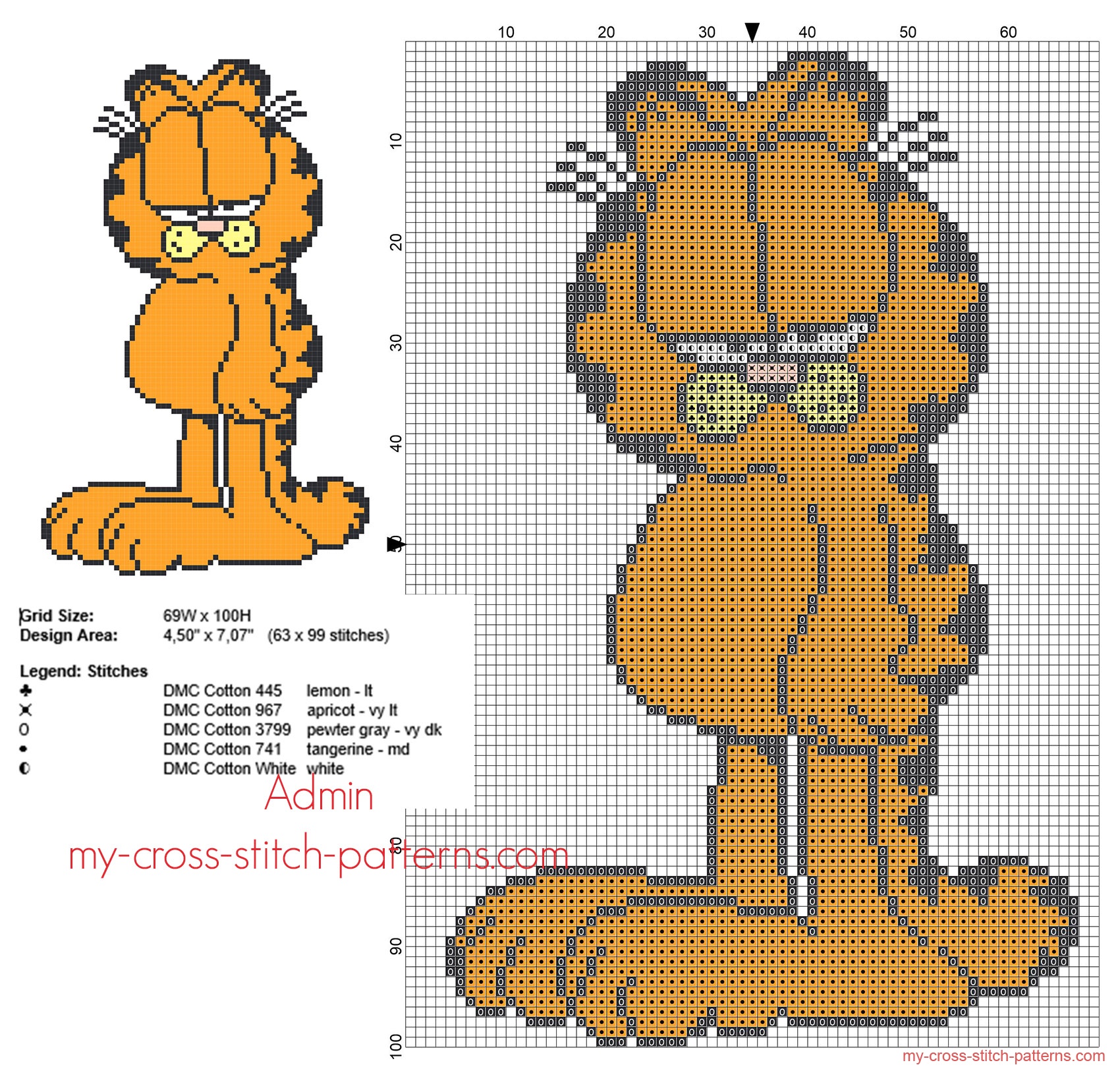 garfield_free_cross_stitch_pattern_63_x_99_stitches_5_dmc_threads