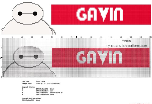 gavin_cross_stitch_baby_male_name_with_disney_big_hero_6_baymax