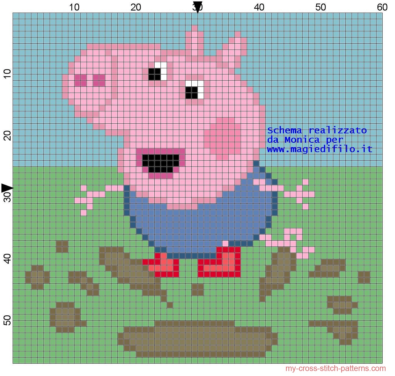 george_pig_on_the_mud_cross_stitch_pattern