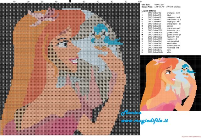 giselle_with_bird_cross_stitch_pattern_