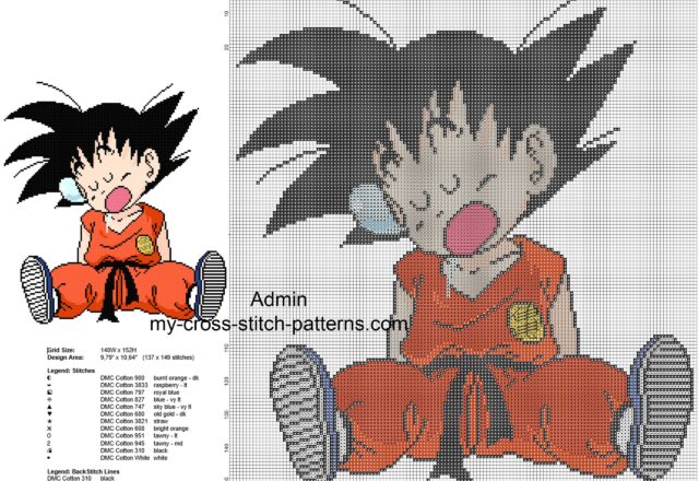 goku_kid_sleeping_free_dragon_ball_cross_stitch_pattern