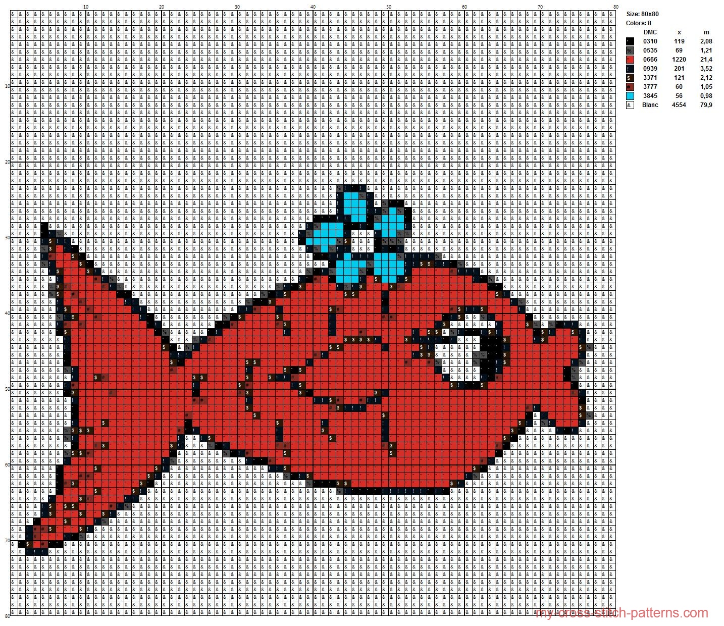 goldfish_cross_stitch_pattern_free_80x80_x_8_dmc_threads_scheme_maker