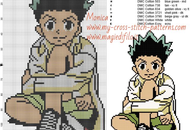 gon_hunter_x_hunter_cross_stitch_pattern_