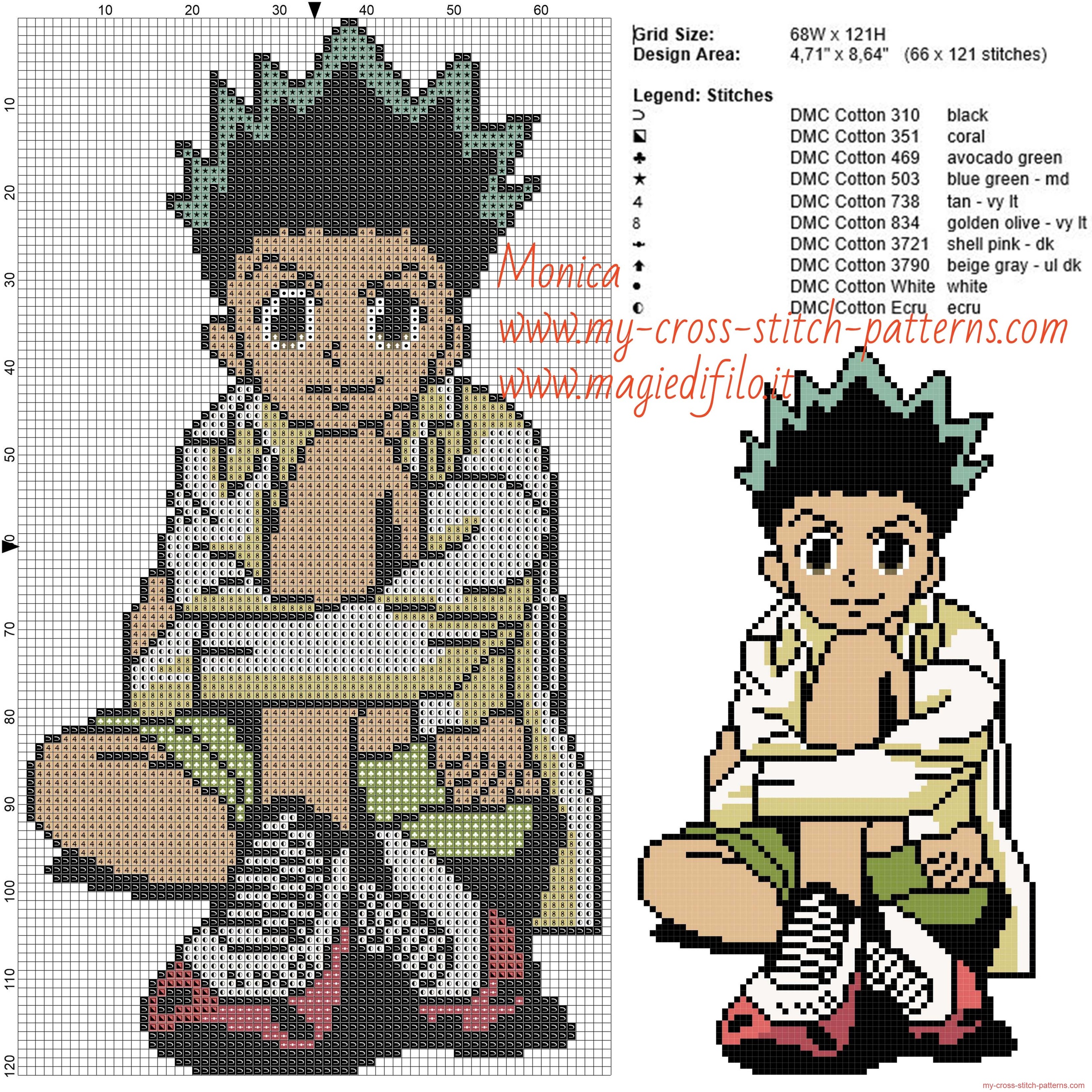 gon_hunter_x_hunter_cross_stitch_pattern_