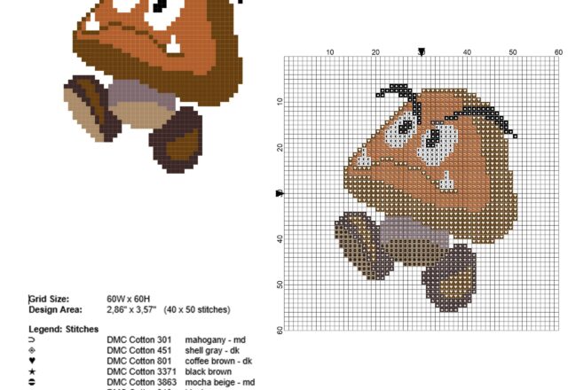 goomba_super_mario_videogame_character_free_cross_stitch_pattern