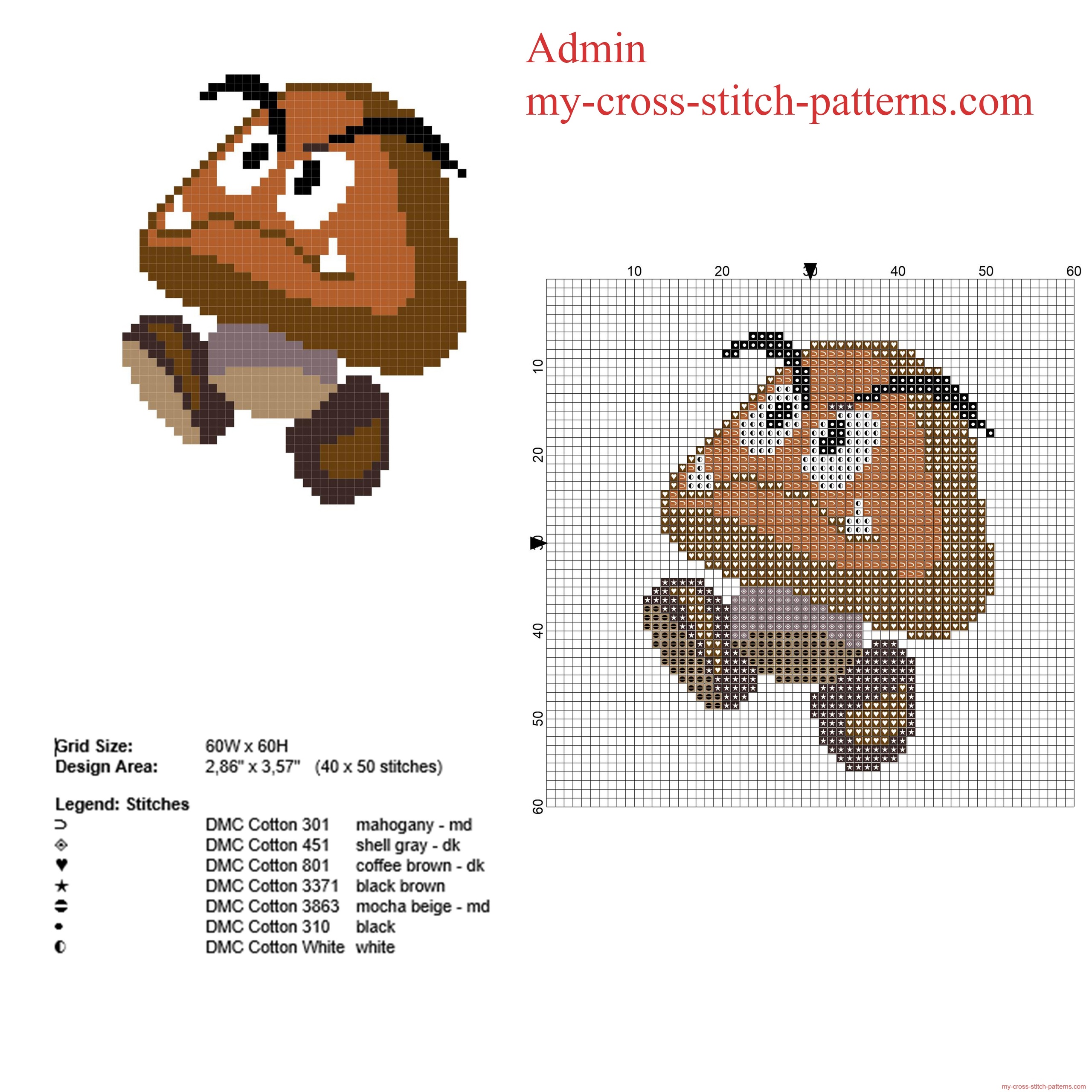 goomba_super_mario_videogame_character_free_cross_stitch_pattern