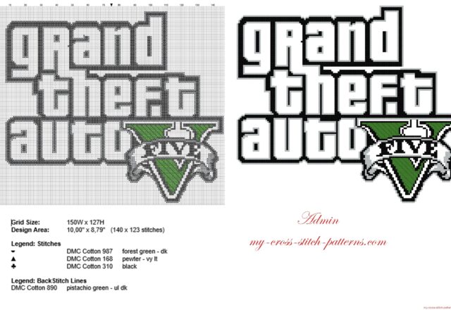 grand_theft_auto_v_gta_v_logo_videogames_free_cross_stitch_pattern