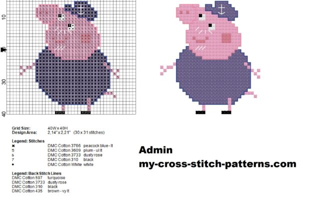 grandpa_pig_small_cross_stitch_pattern_30x31