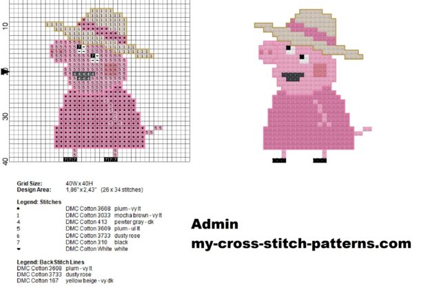 granny_pig_small_cross_stitch_pattern_26x34