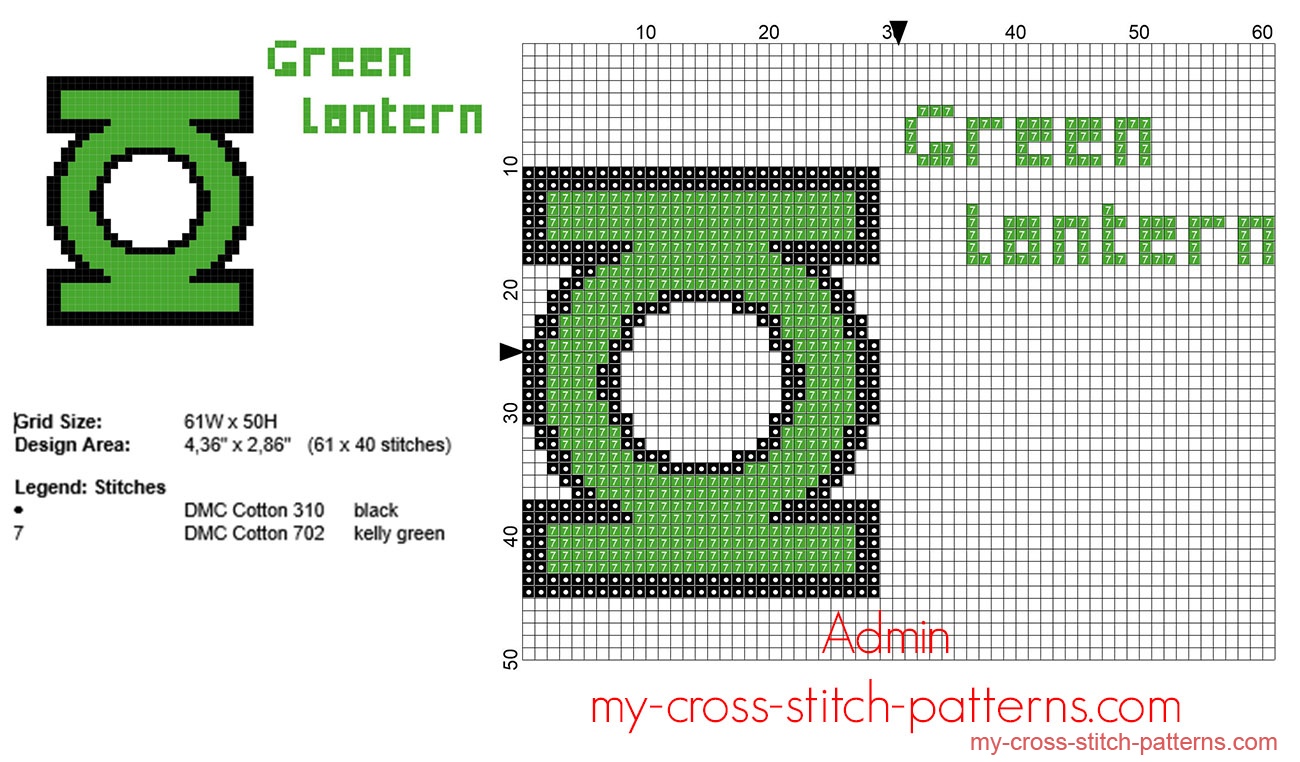 green_lantern_superhero_logo_cross_stitch_pattern_61_x_40_stitches_2_dmc_threads