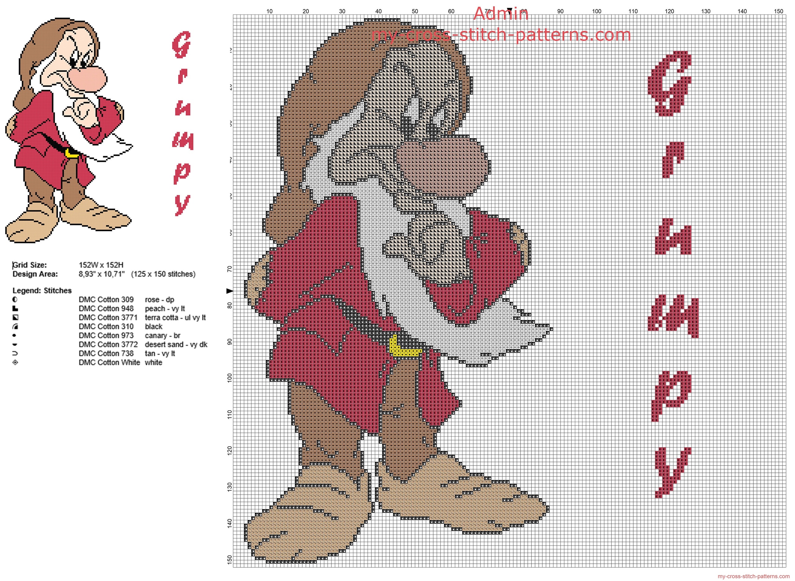 grumpy_dwarf_from_disney_snow_white_and_the_seven_dwarfs_cross_stitch_pattern