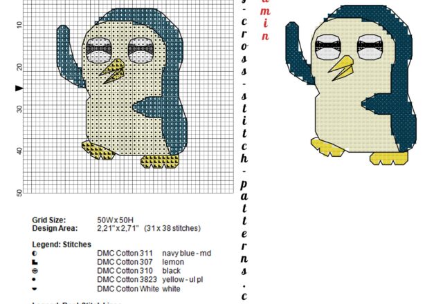 gunter_the_penguin_adventure_time_character_cross_stitch_pattern