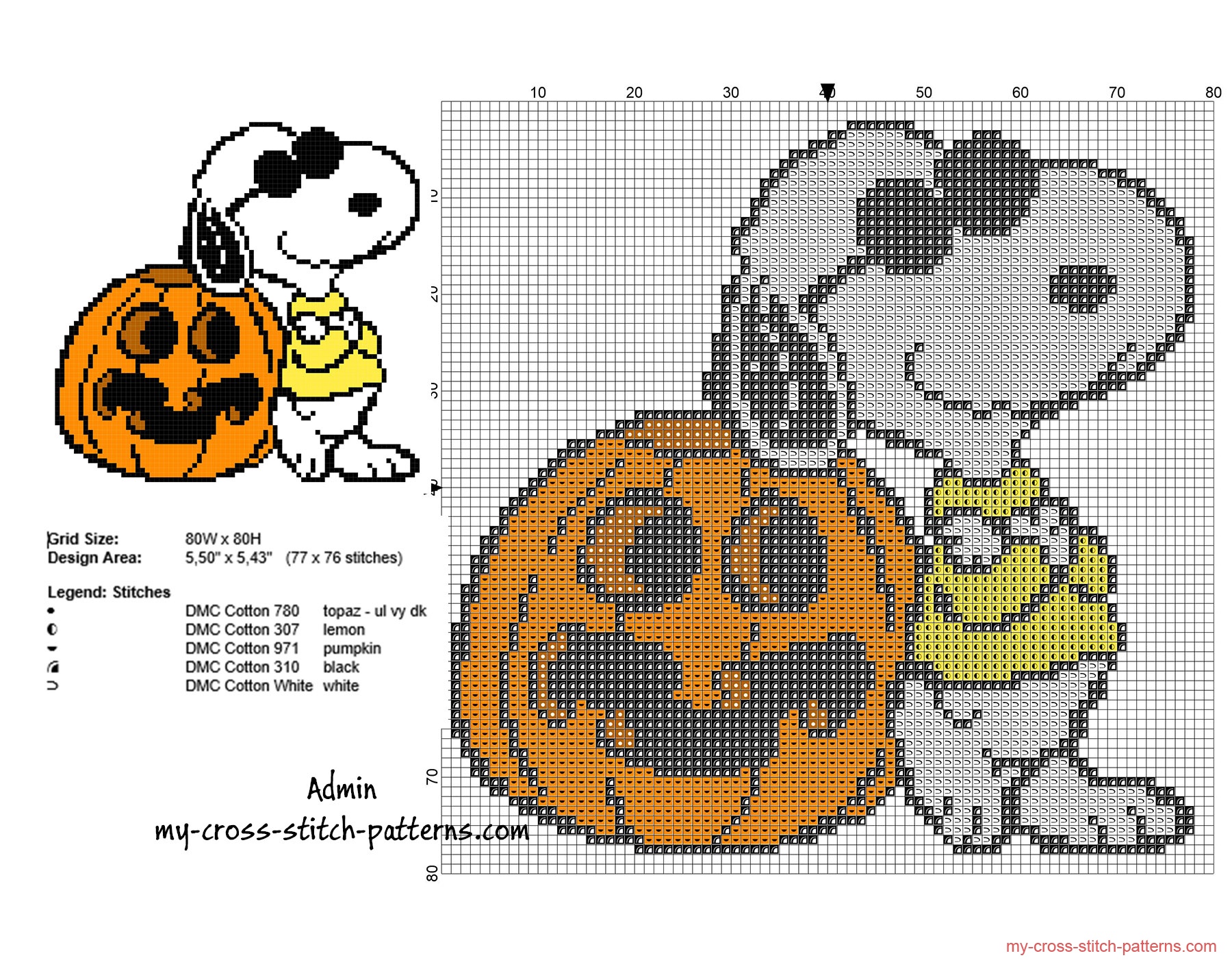 halloween_snoopy_with_a_pumpkin_free_small_cross_stitch_pattern