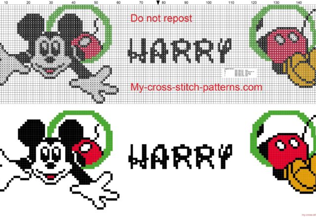 harry_name_whit_mickey_mouse_cross_stitch_patterns_free
