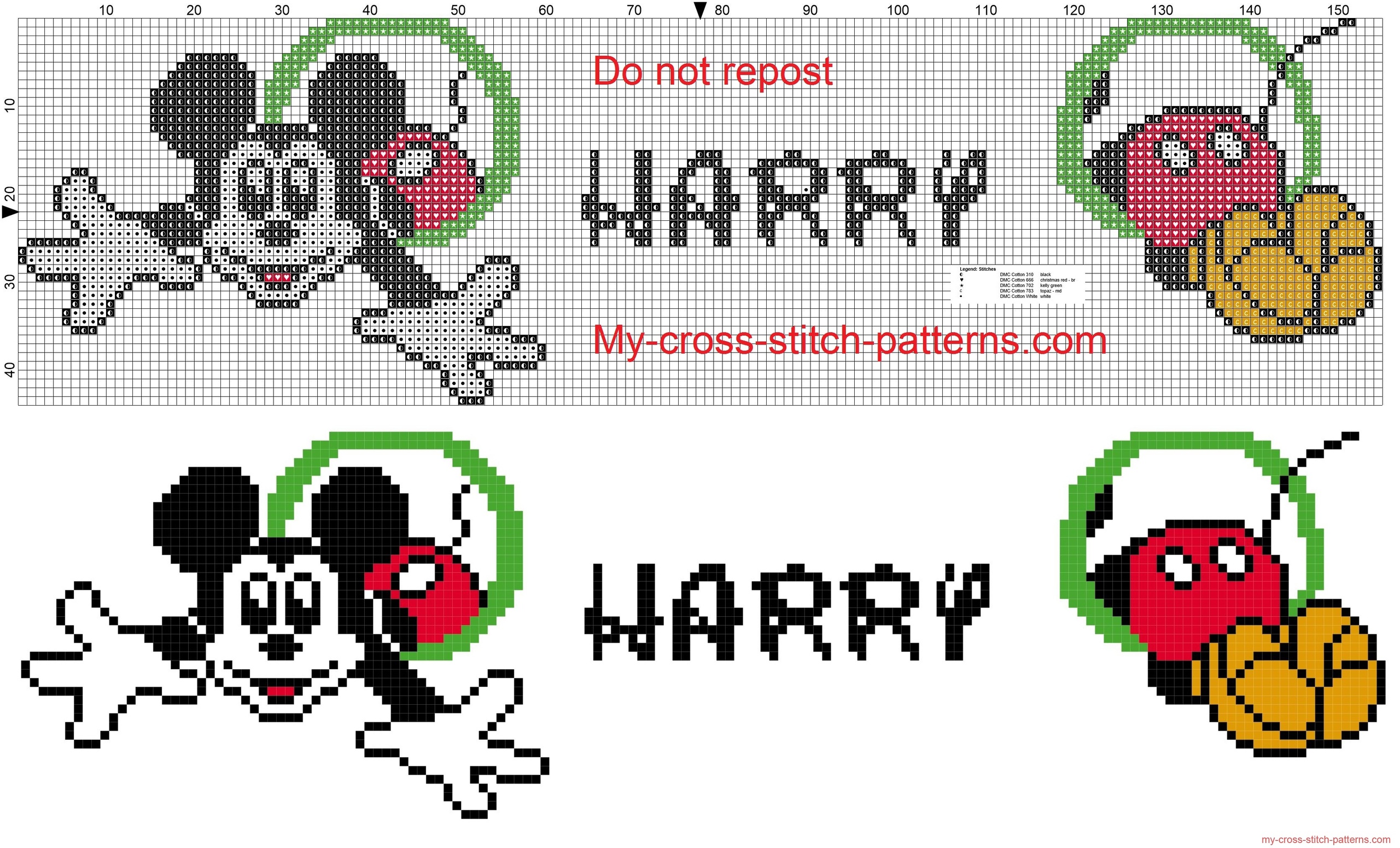 harry_name_whit_mickey_mouse_cross_stitch_patterns_free