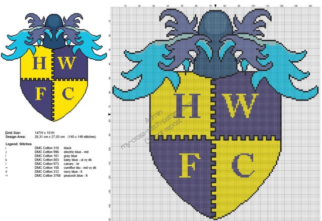 havant__waterlooville_fc_badge_free_cross_stitch_pattern_145x149