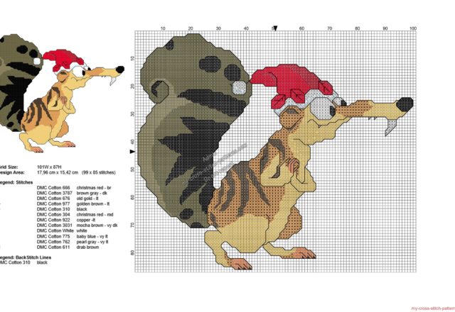 ice_age_christmas_scrat_free_cross_stitch_pattern_99x85