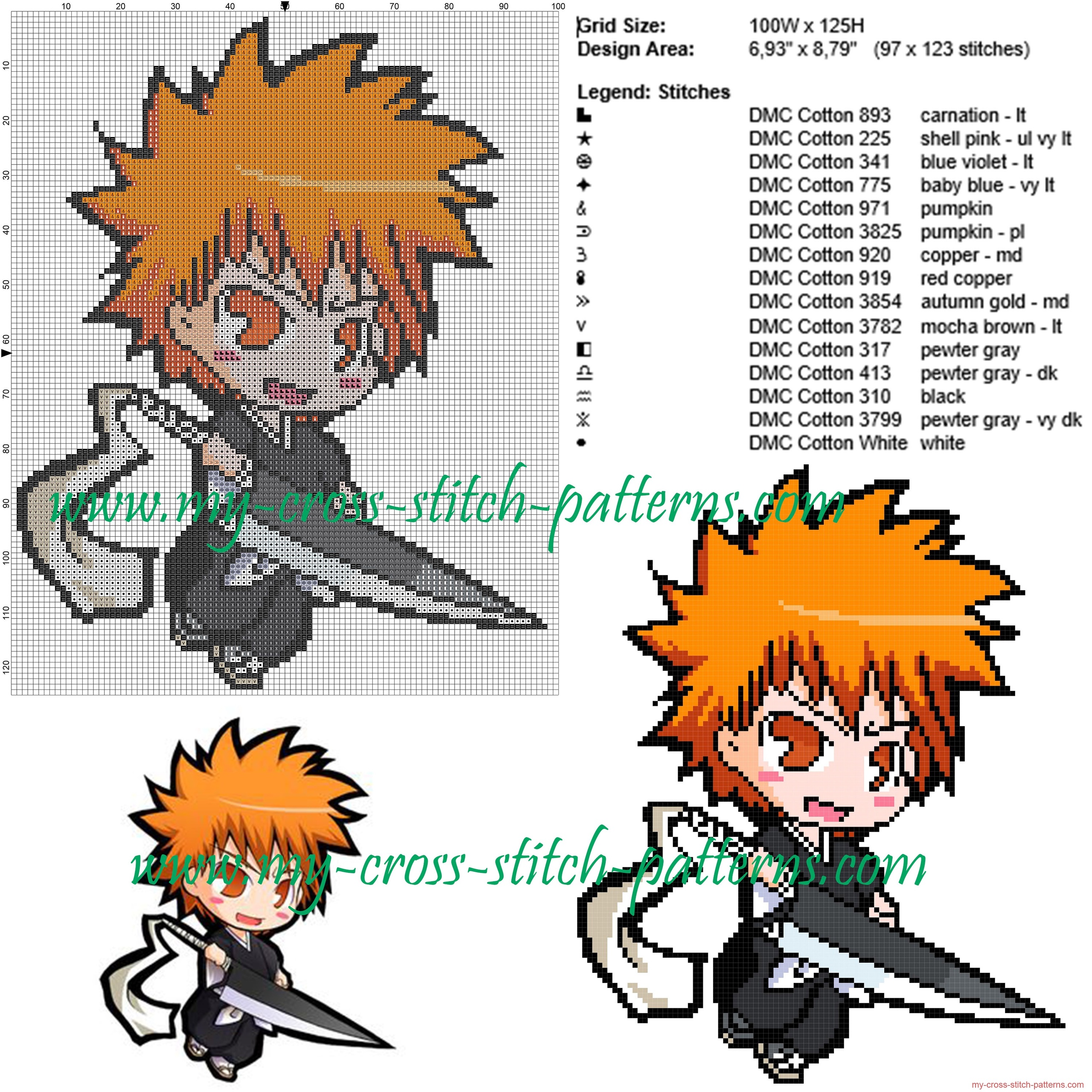 ichigo_kurosaki_bleach_cross_stitch_pattern_