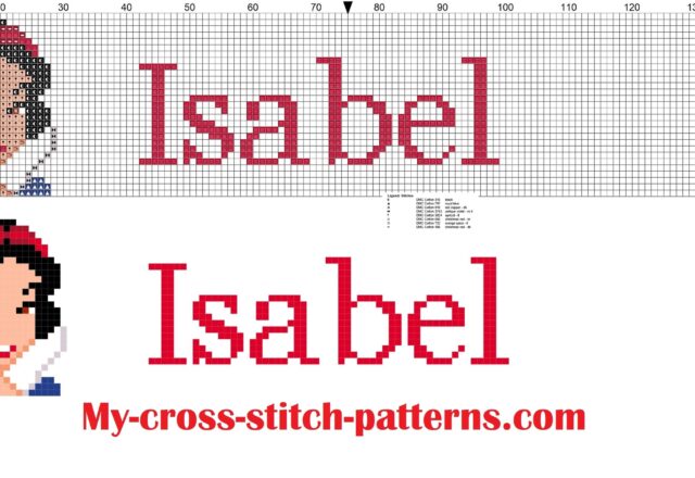 isabel_cross_stitch_pattern_name_with_disney_princess_white_snow