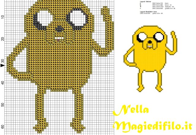 jack_adventure_time_simple_cross_stitch_pattern