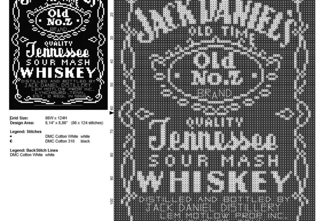 jack_daniels_whiskey_bottle_free_cross_stitch_pattern_86_x_124_stitches_2_dmc_threads