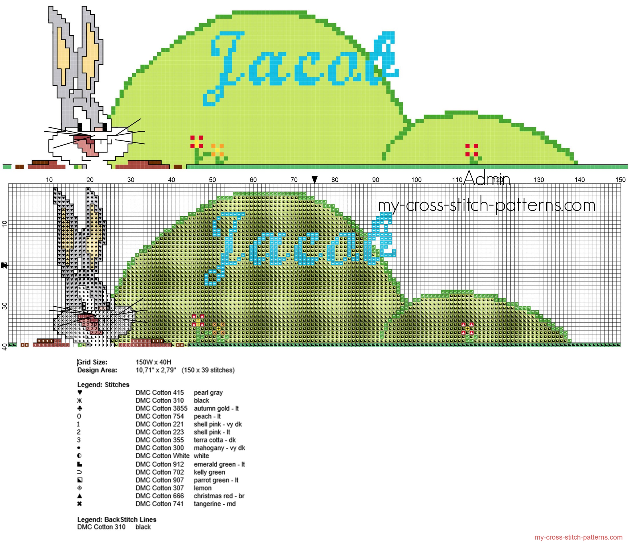 jacob_cross_stitch_baby_male_name_with_bugs_bunny