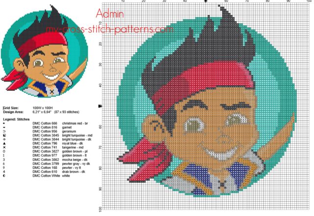 jake_in_a_circle_from_cartoon_disney_jack_and_the_never_land_pirates_cross_stitch_pattern