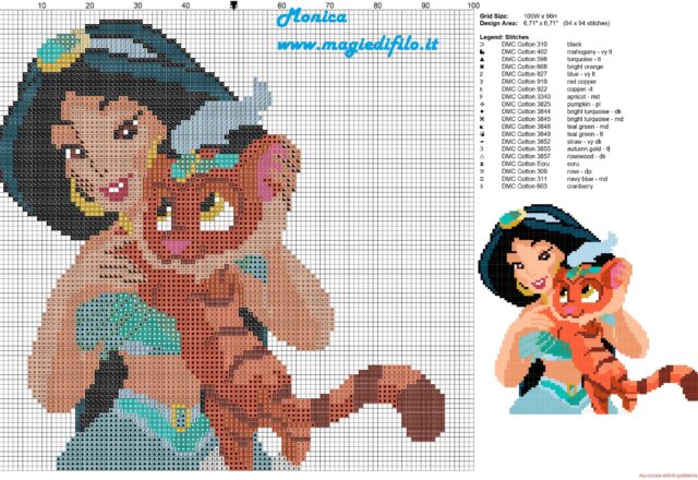 jasmine_with_sultan_tiger_cross_stitch_pattern_