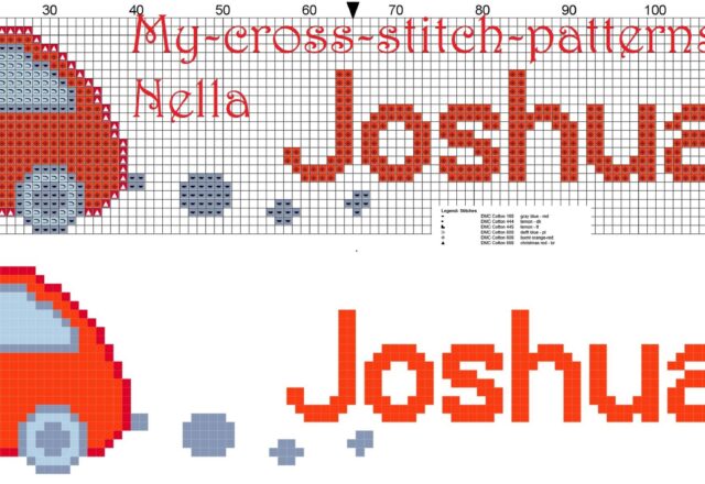 joshua__name_with_toy_car_cross_stitch_patterns