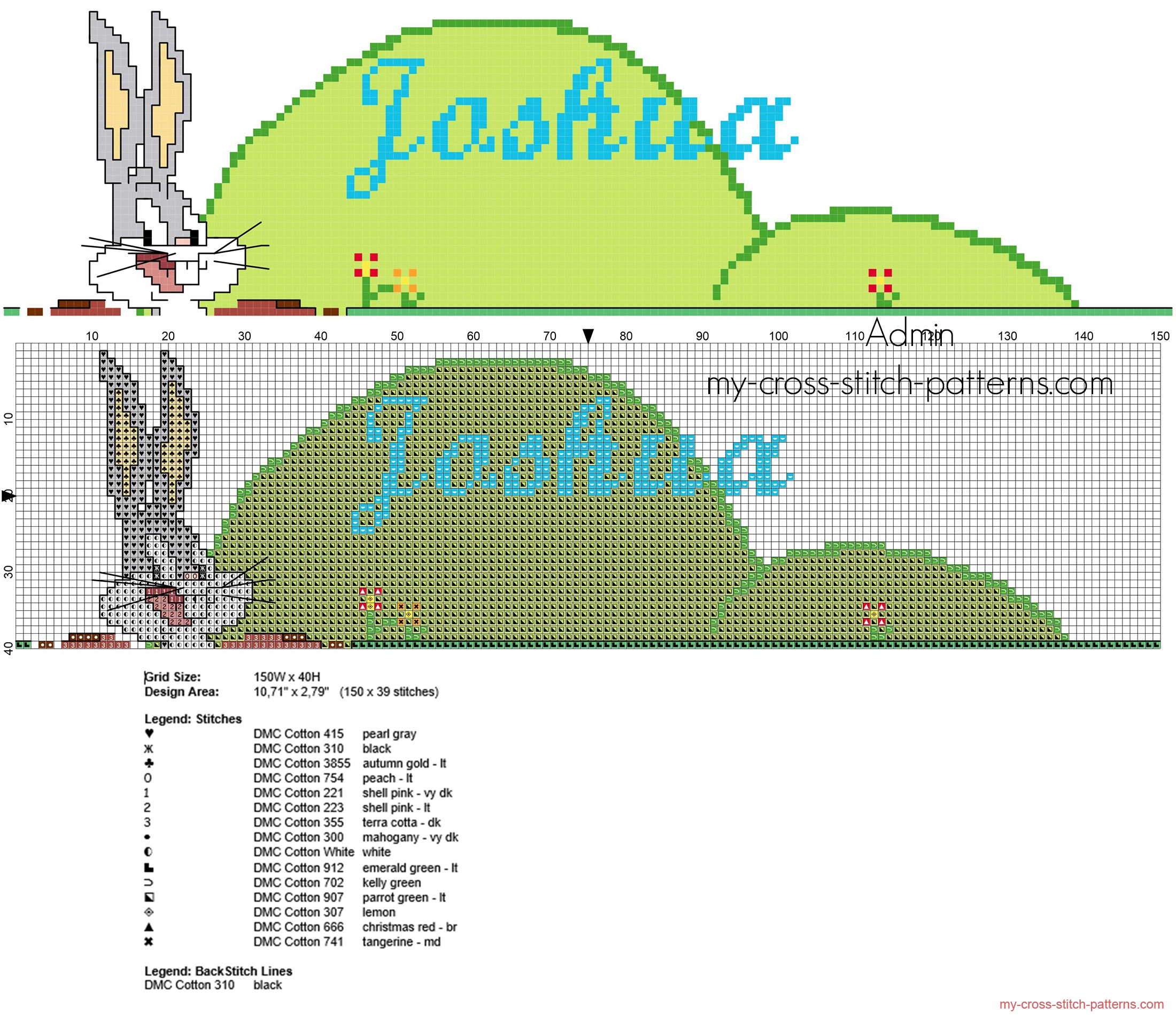 joshua_cross_stitch_baby_male_name_with_looney_tunes_funny_bugs_bunny