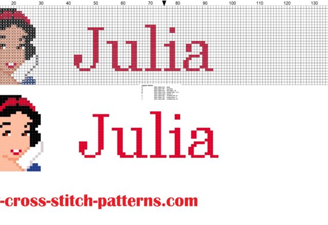 julia_cross_stitch_pattern_name_with_disney_princess_white_snow
