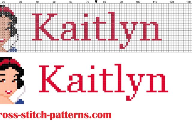 kaitlyn_cross_stitch_pattern_name_with_disney_princess_white_snow