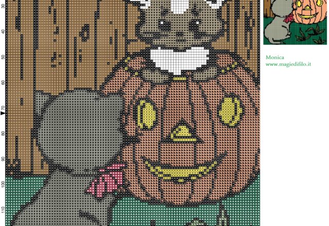 kittens_with_pumpkin_cross_stitch_pattern