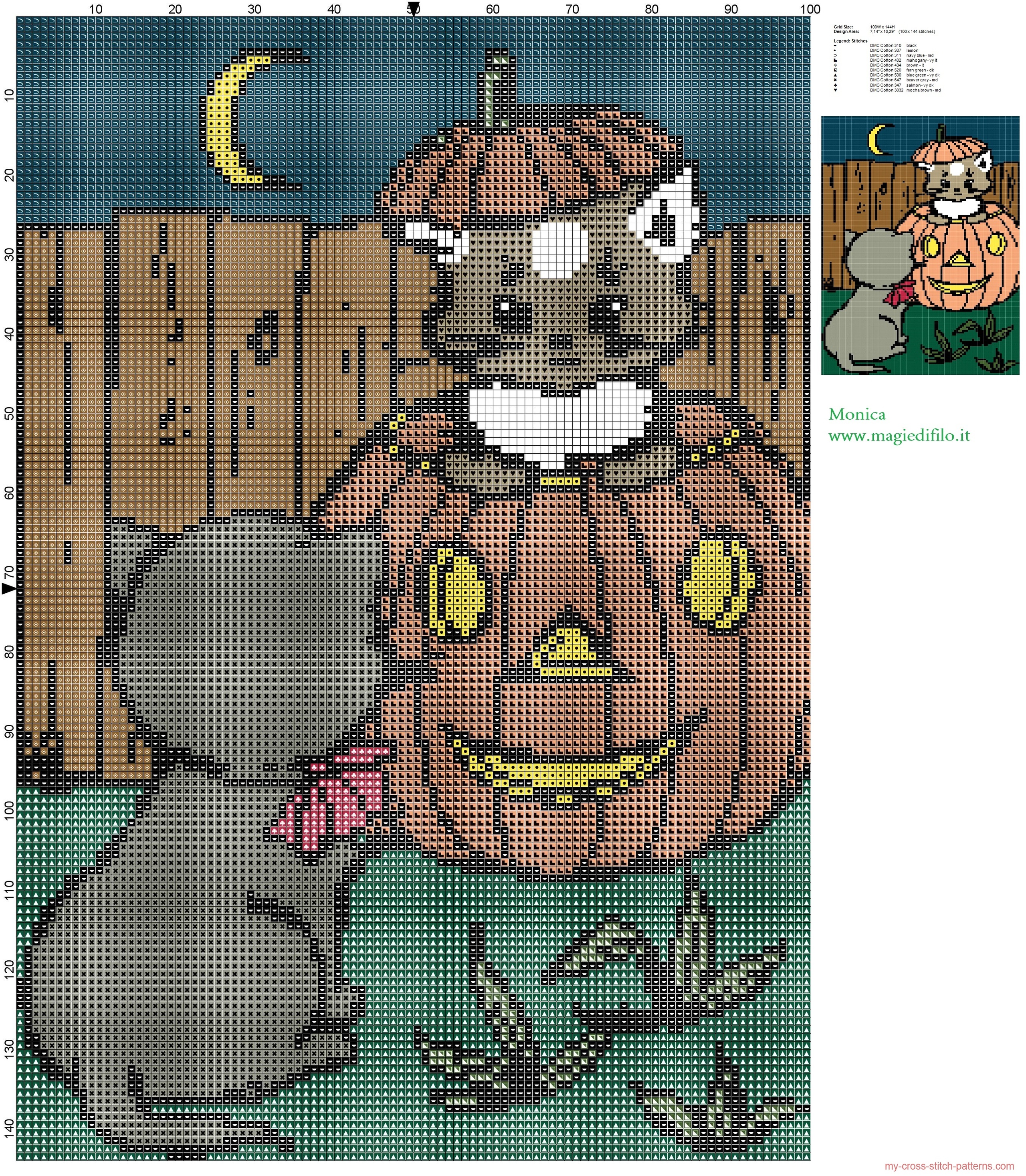 kittens_with_pumpkin_cross_stitch_pattern