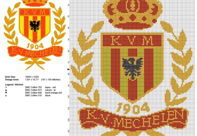 kv_mechelen_football_team_logo_free_cross_stitch_pattern