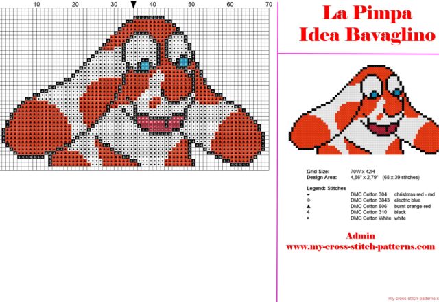 la_pimpa_free_cross_stitch_pattern_40_stitches_baby_bib_idea