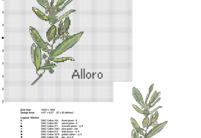 laurel_leaves_herb_free_cross_stitch_pattern_download