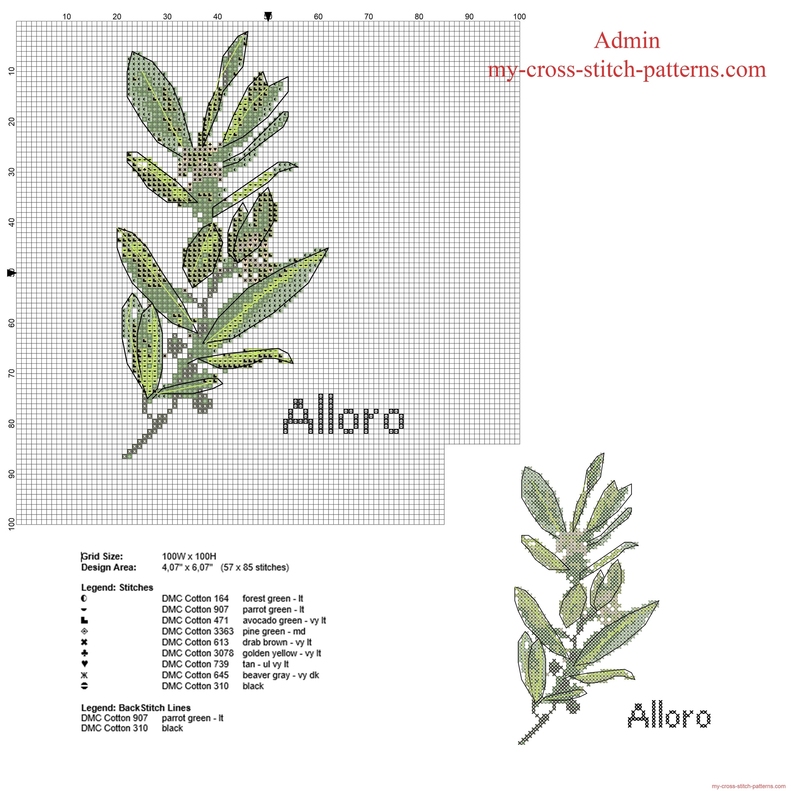 laurel_leaves_herb_free_cross_stitch_pattern_download